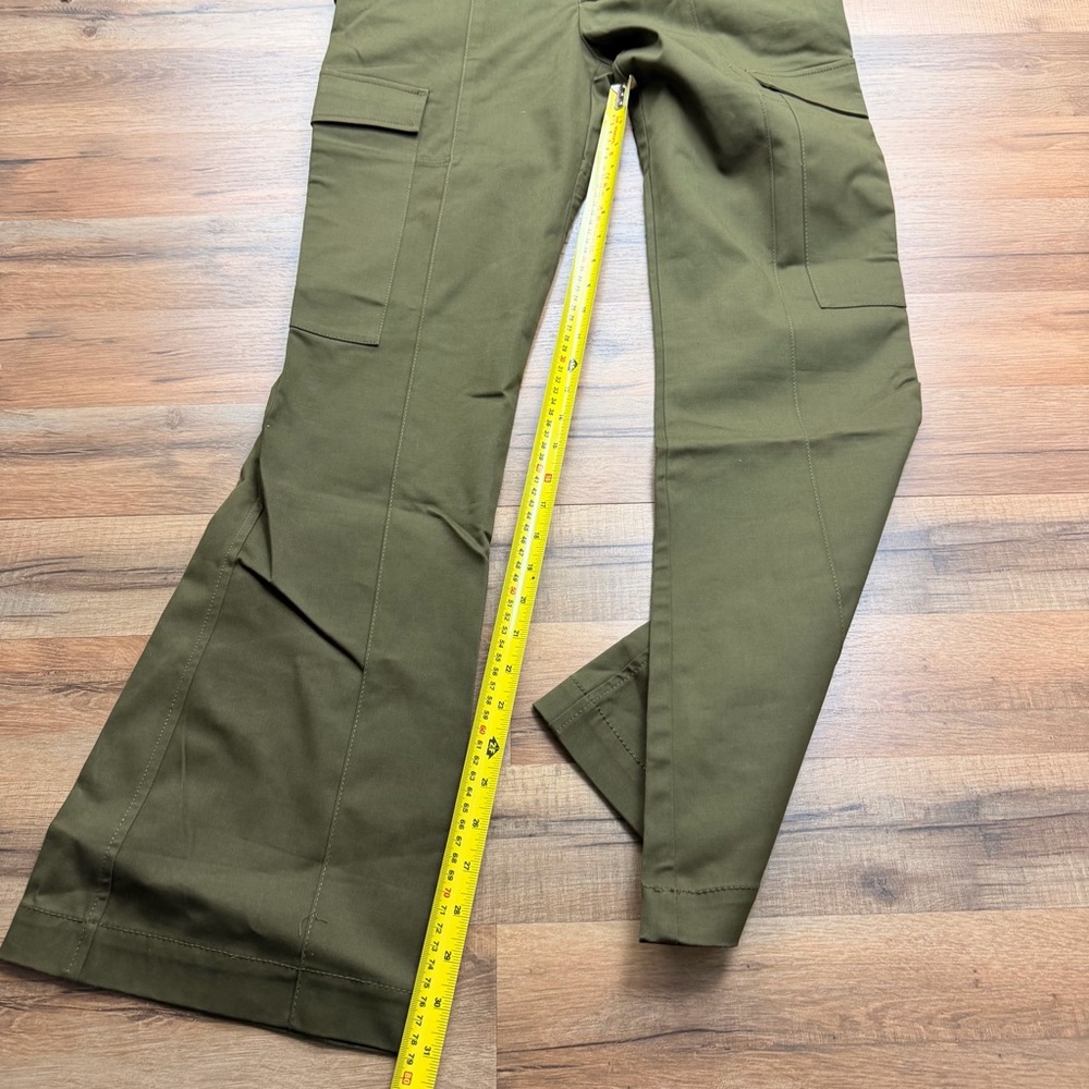 Zara Khaki Green Flared Cargos Size M Green Flared Cargo Pants - Picture 5 of 7